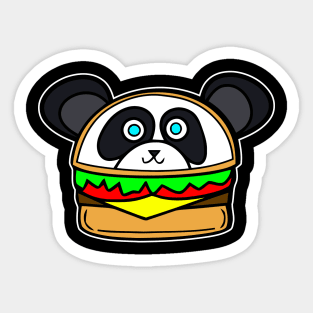 Panda Bear Cheeseburger Sticker